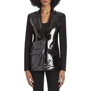 NWT Capsule 121 The Vinyl Combo Dart Blazer in Black Sz. S